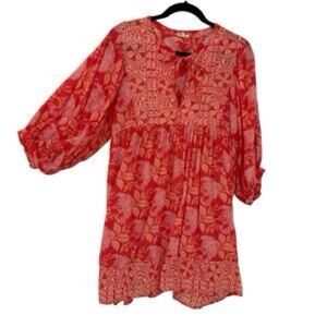 Juniper Blu Coral Boho Floral Mini Dress